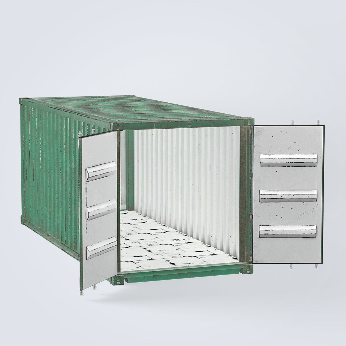 Container 20ft Green 3D model_3