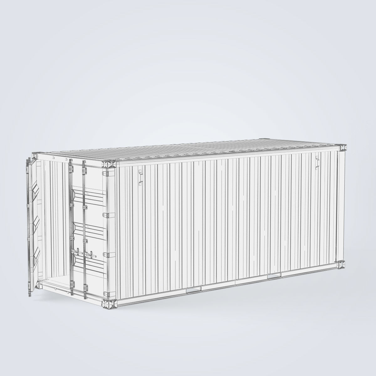 Container 20ft Green 3D model_23