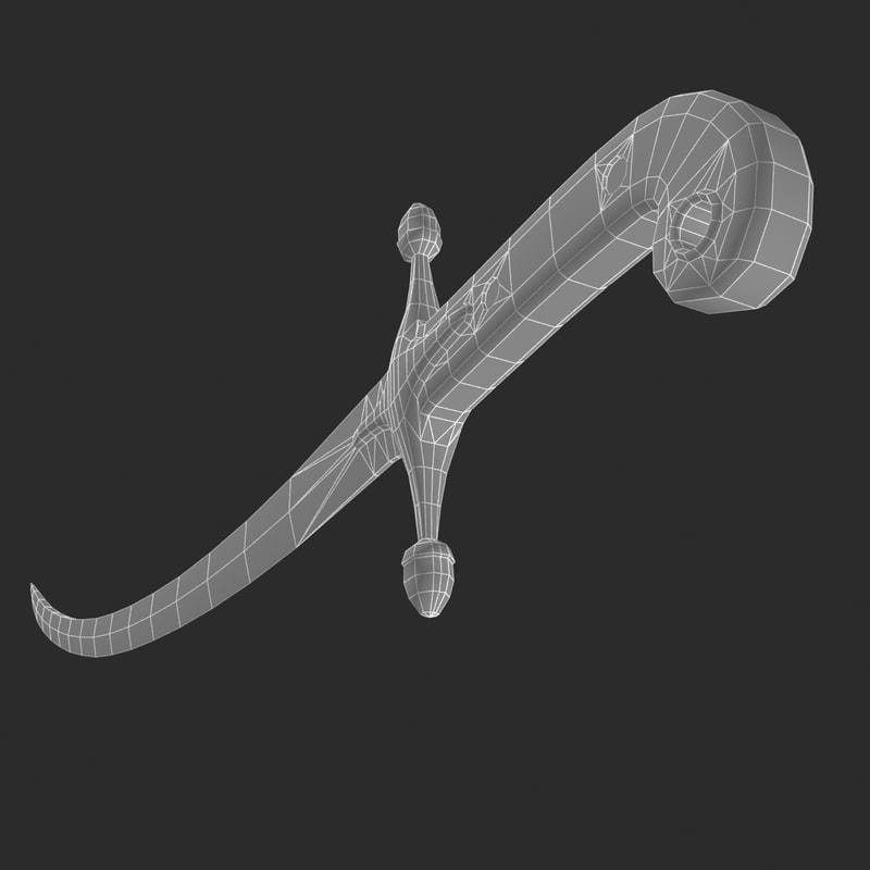 Mameluke sword 3D model_8
