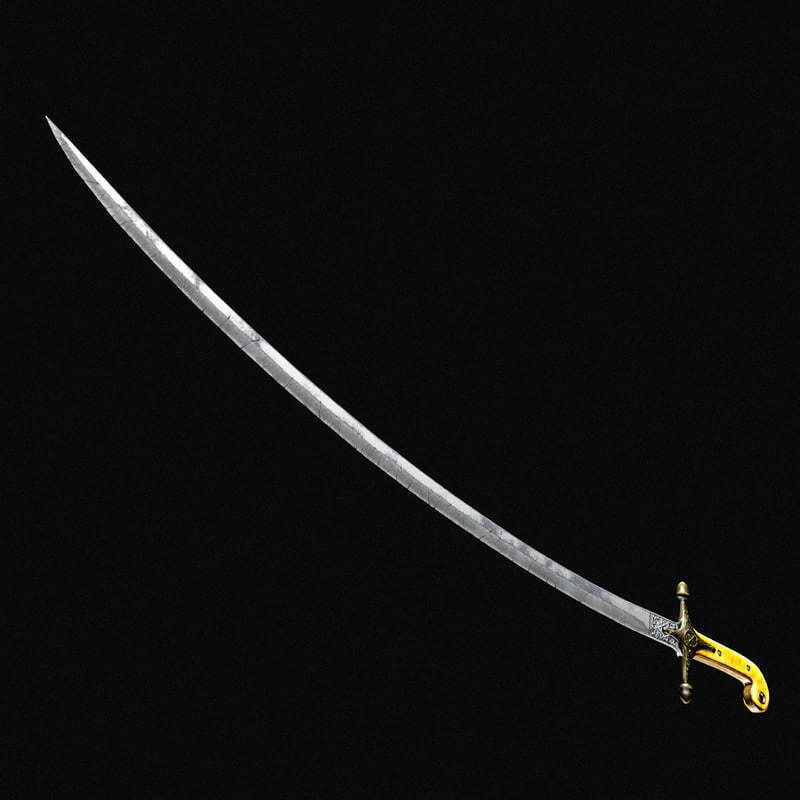 Mameluke sword 3D model_1