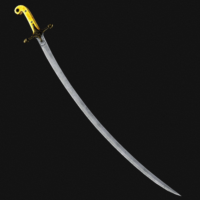 Mameluke sword 3D model_7