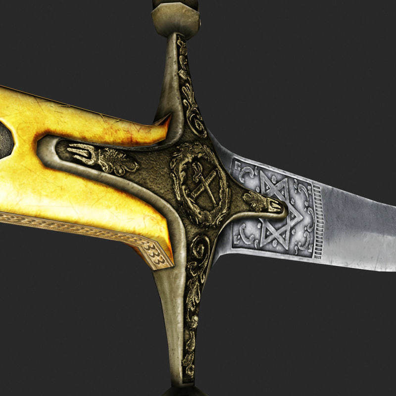 Mameluke sword 3D model_5