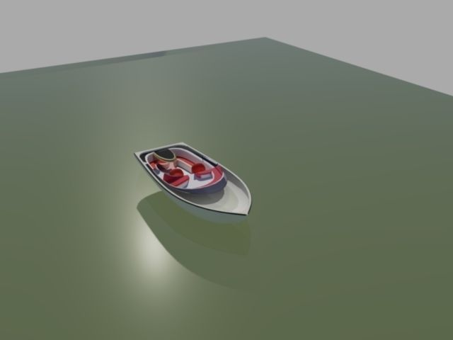 Boat floating in water Free 3D model