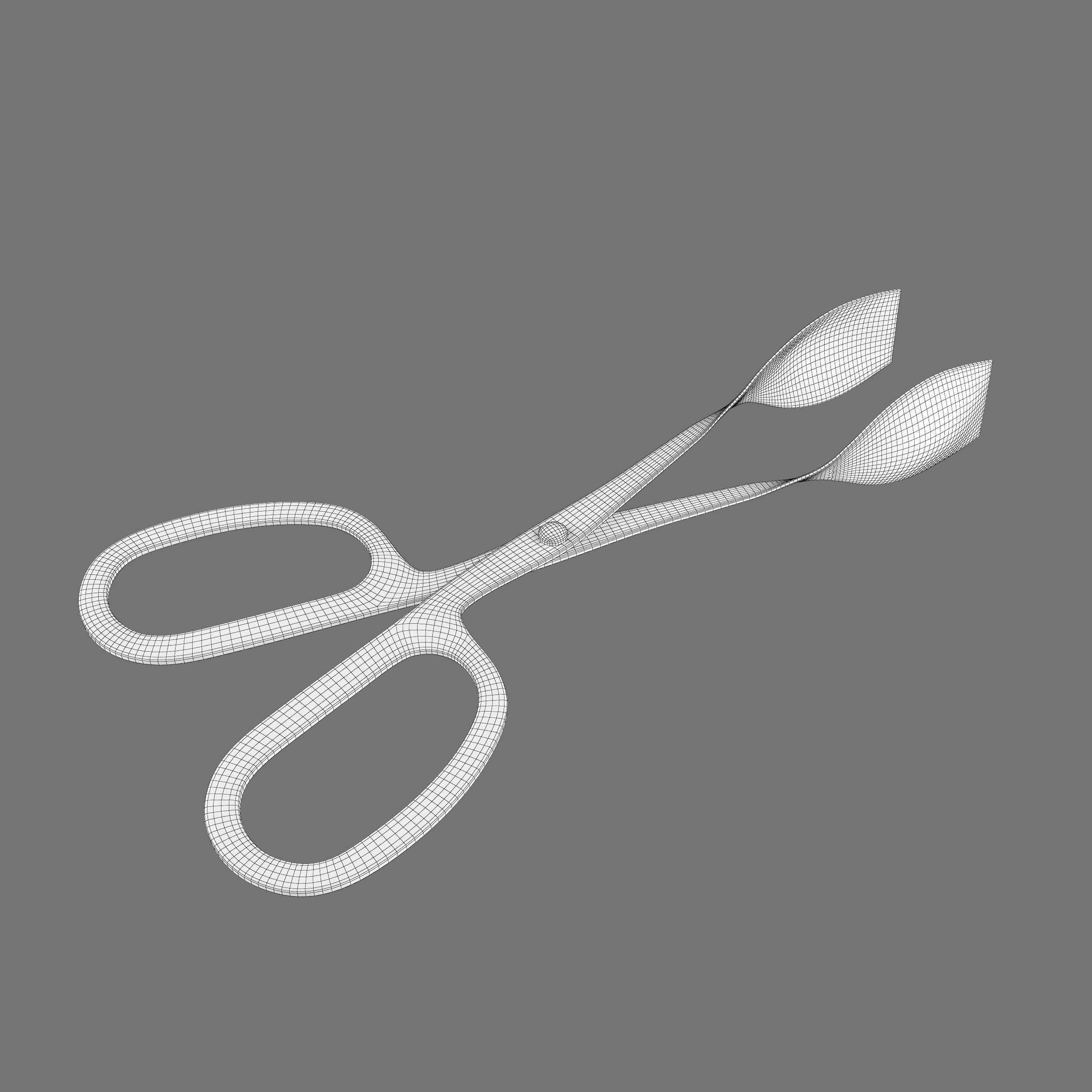 Gold serving tongs 3D model_7