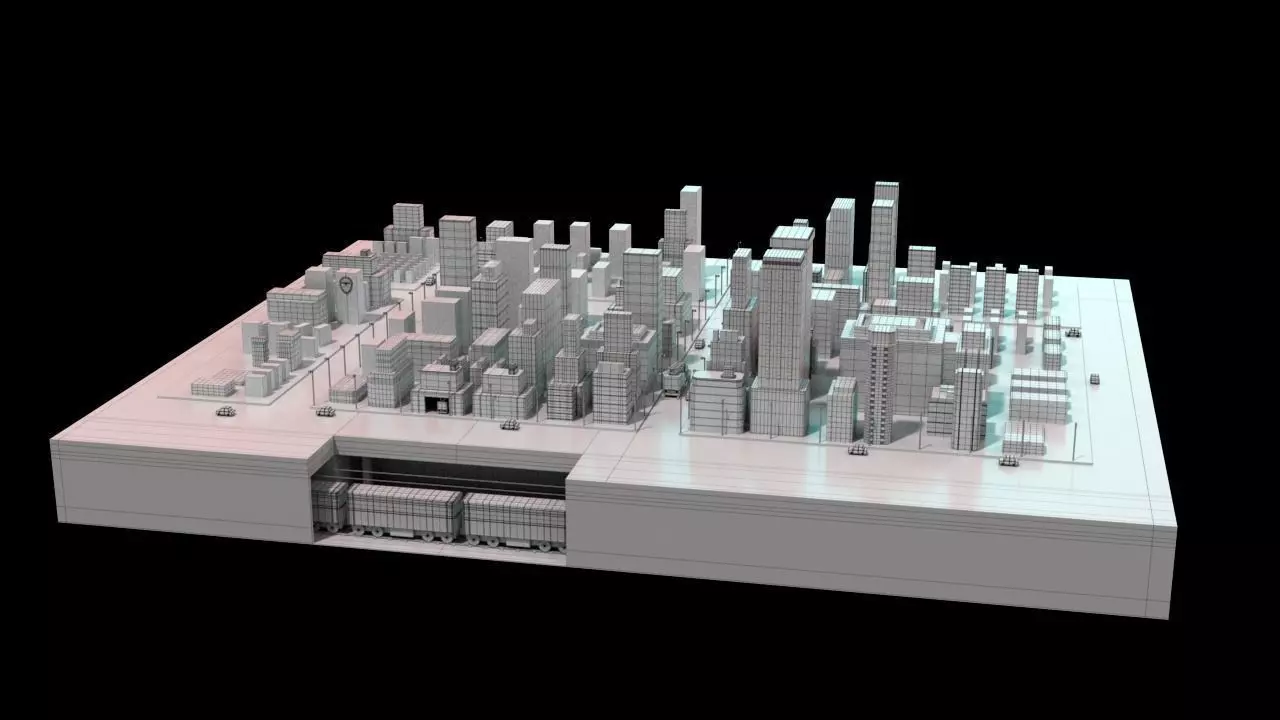 city mini  subway 3D model_0