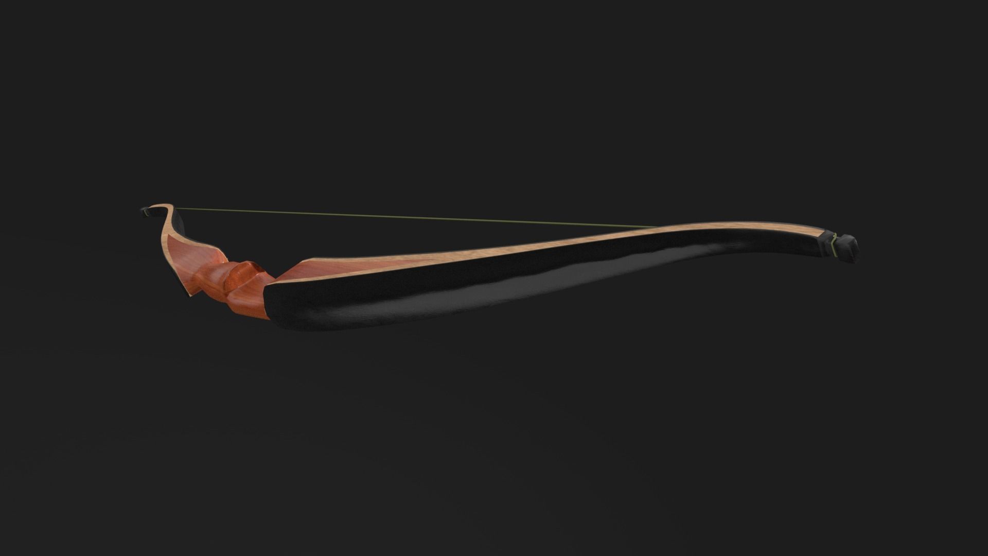 Wooden recurve bow 3D model_3