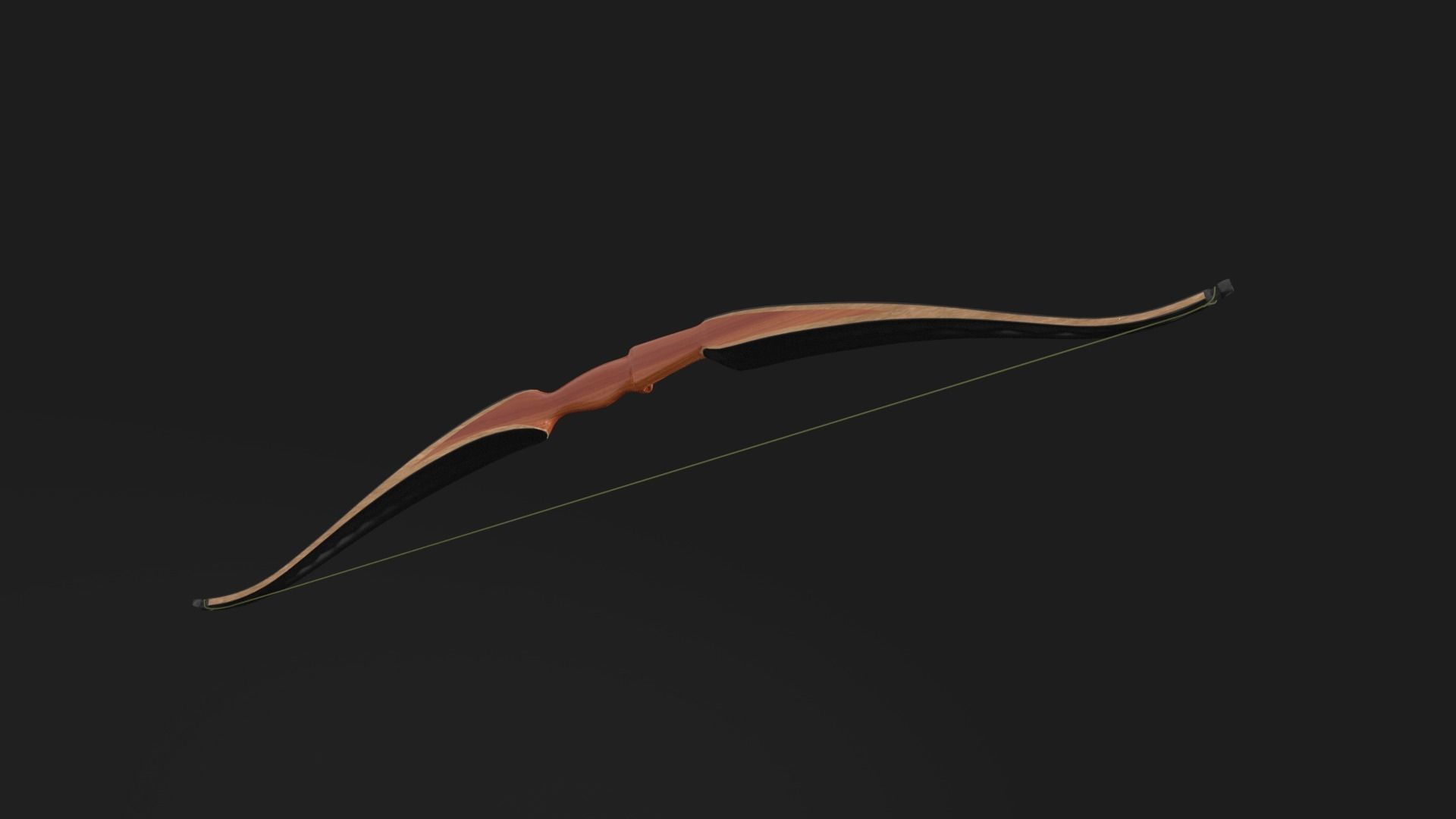 Wooden recurve bow 3D model_1