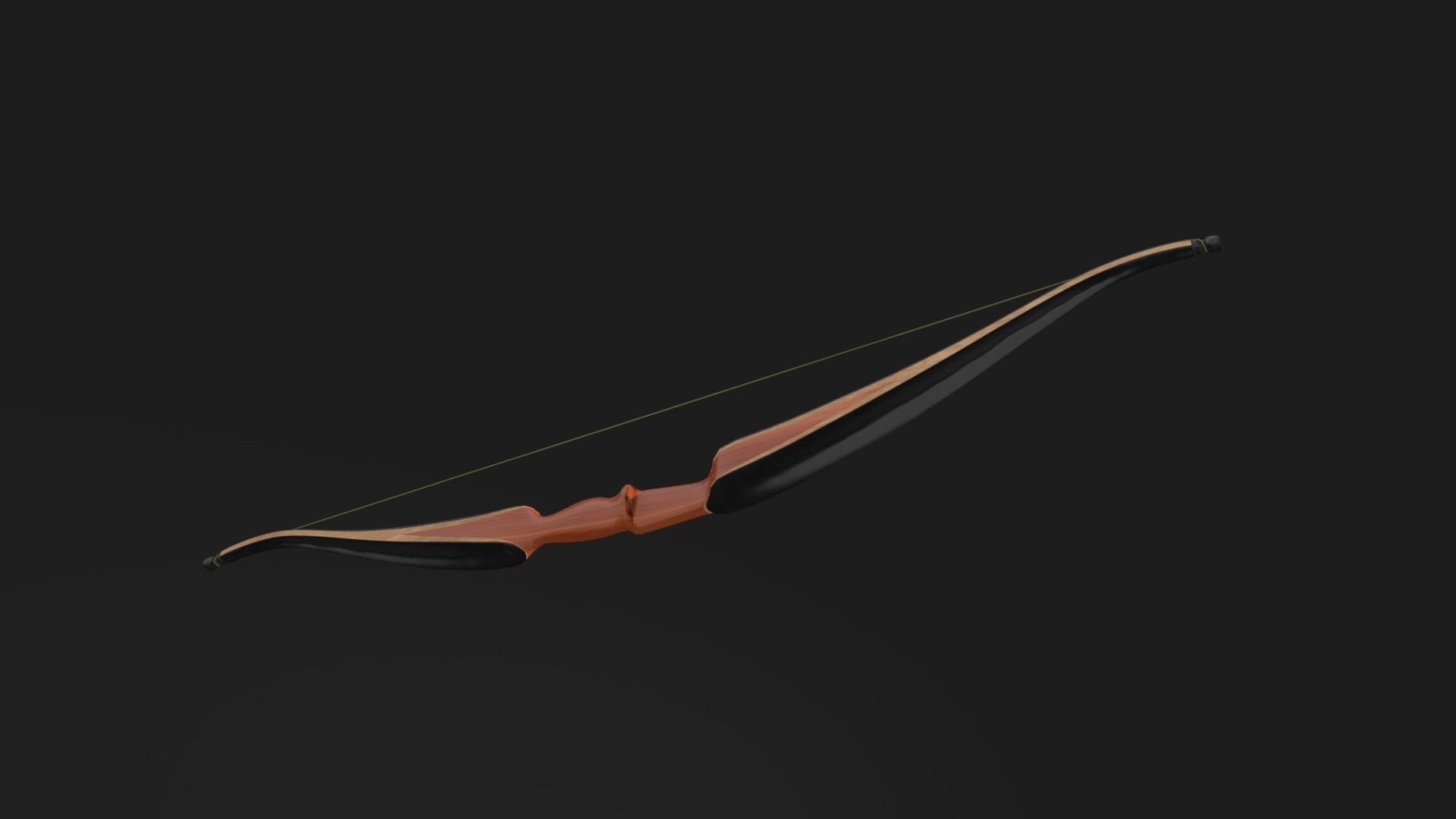Wooden recurve bow 3D model_4