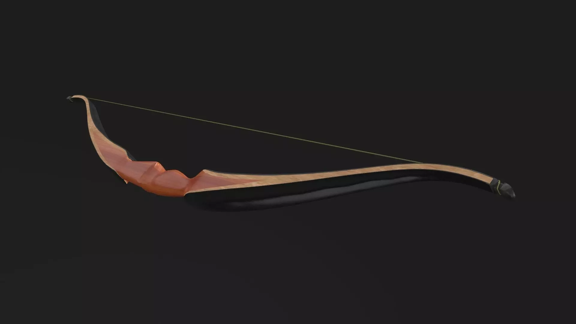 Wooden recurve bow 3D model_0