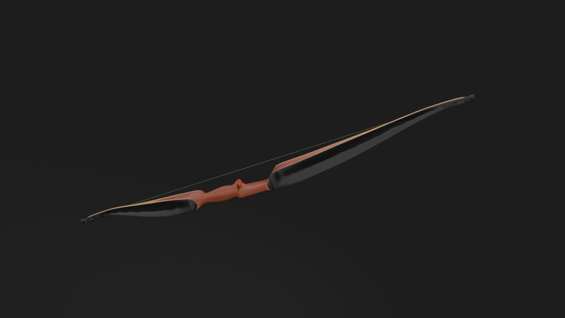 Wooden recurve bow 3D model_2