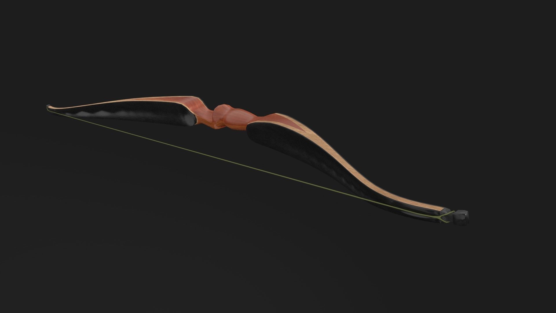 Wooden recurve bow 3D model_5
