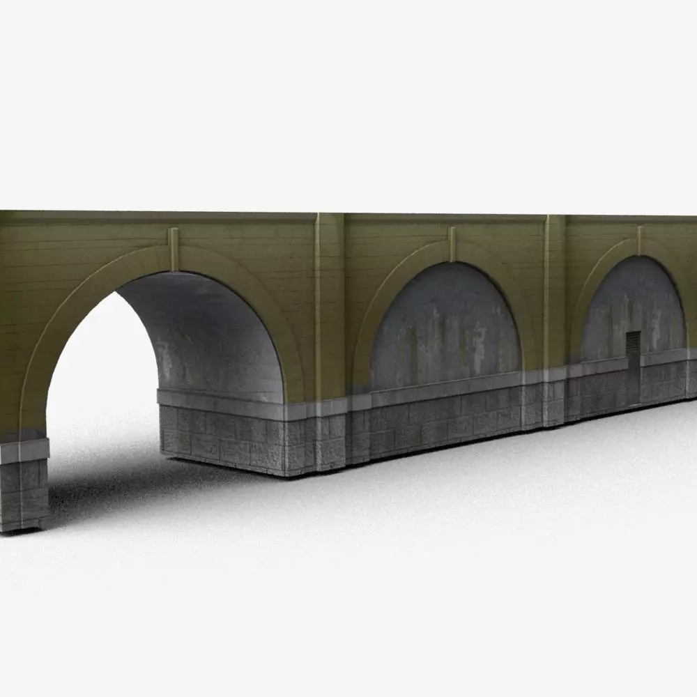 Bridge concrete Low-poly 3D model_0