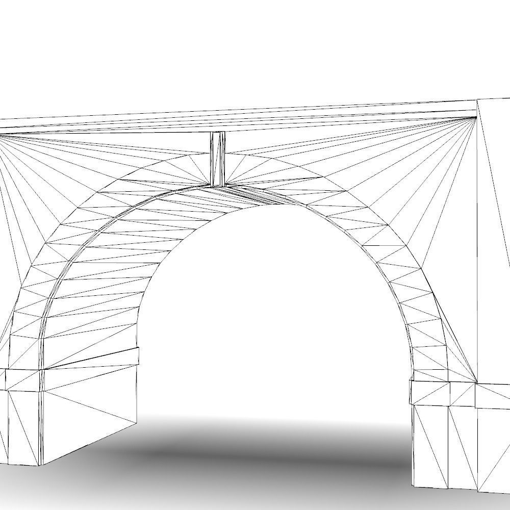 Bridge concrete Low-poly 3D model_6