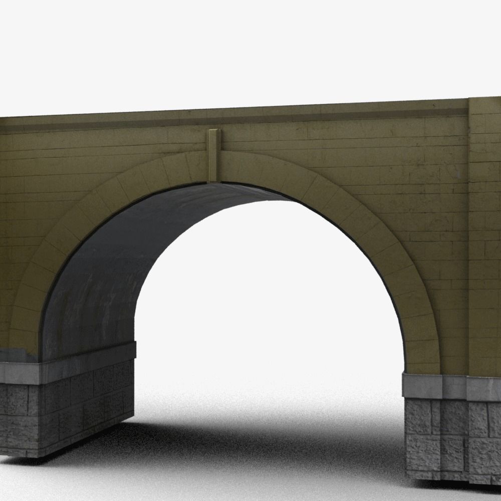 Bridge concrete Low-poly 3D model_5