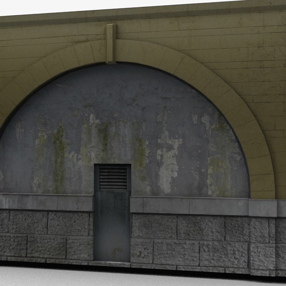 Bridge concrete Low-poly 3D model_2