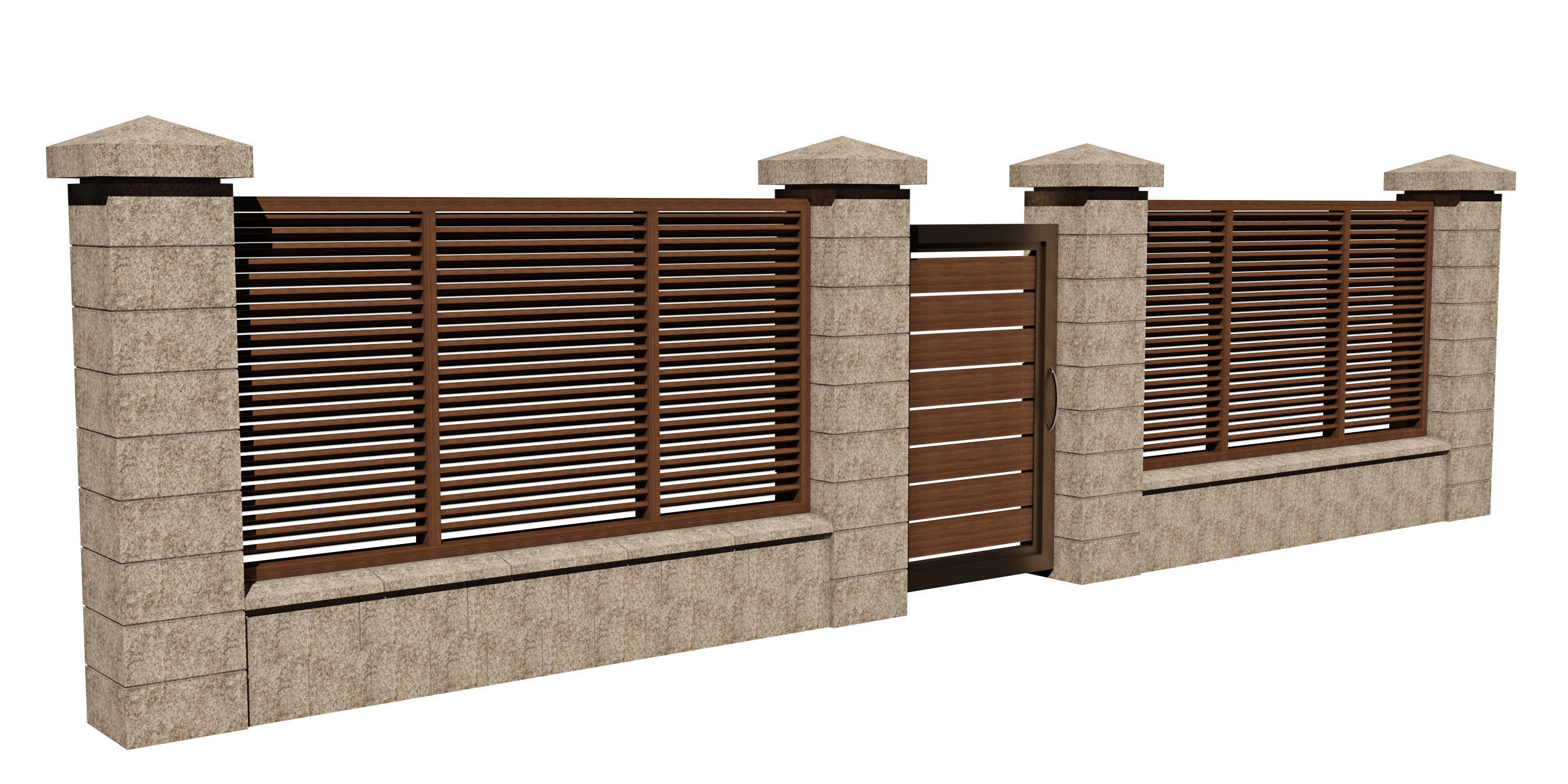 fence with gate 3D model_1