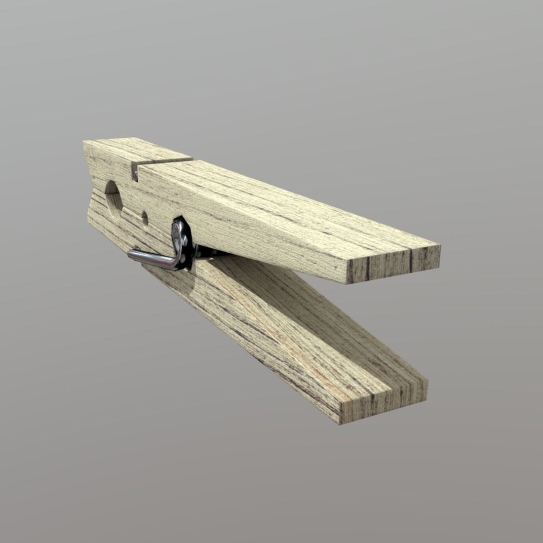 Clothespin wooden clothes peg Low-poly 3D model_1