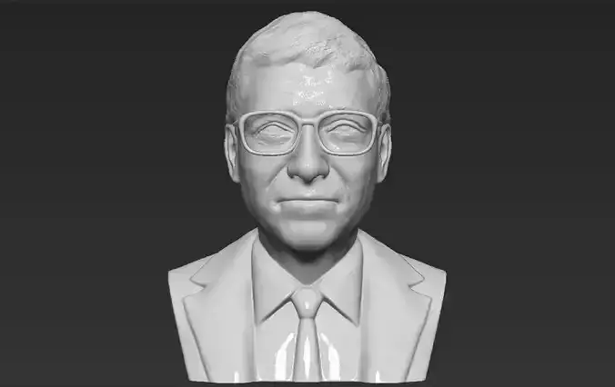 Bill Gates bust 3D printing ready stl obj formats 3D print model