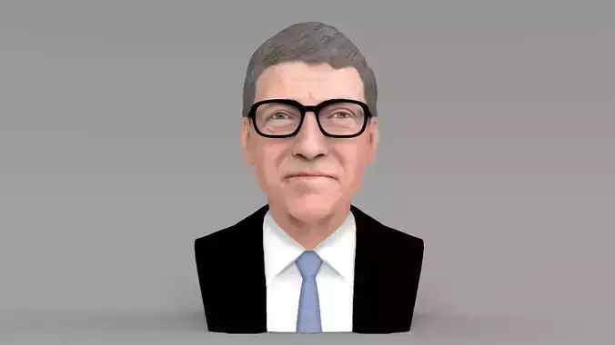 Bill Gates bust ready for full color 3D printing 3D print model