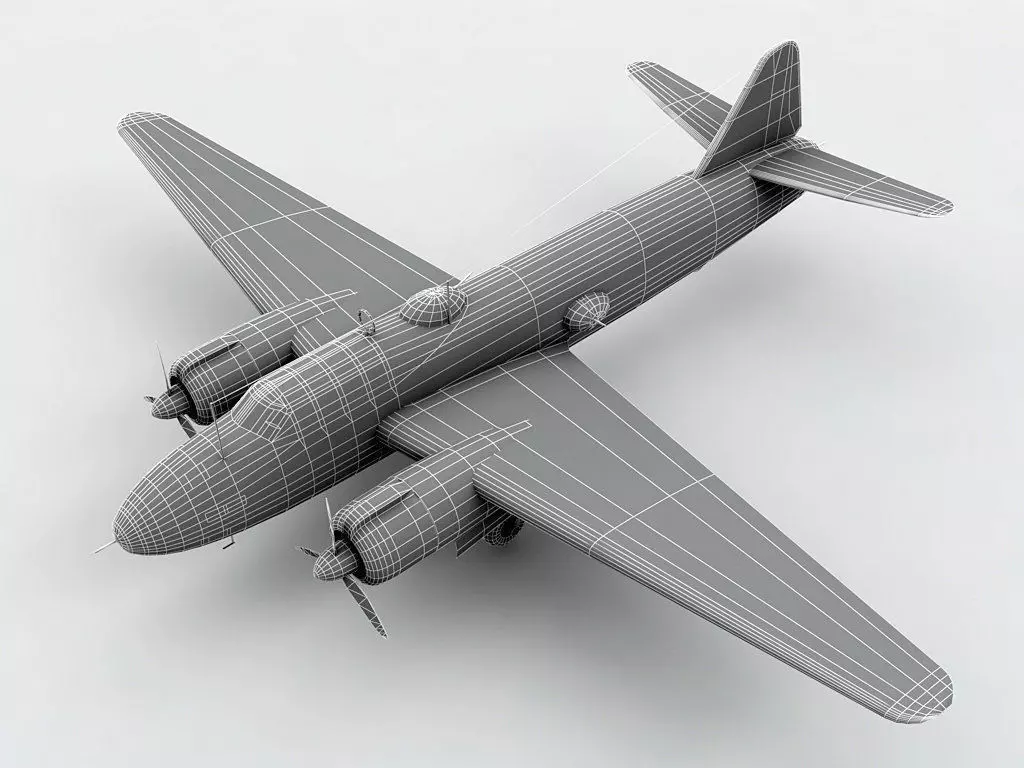 Mitsubishi G4M Betty Aircraft WWII Low-poly 3D model_0