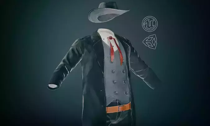 Cowboy Outfit  Low-poly 3D model