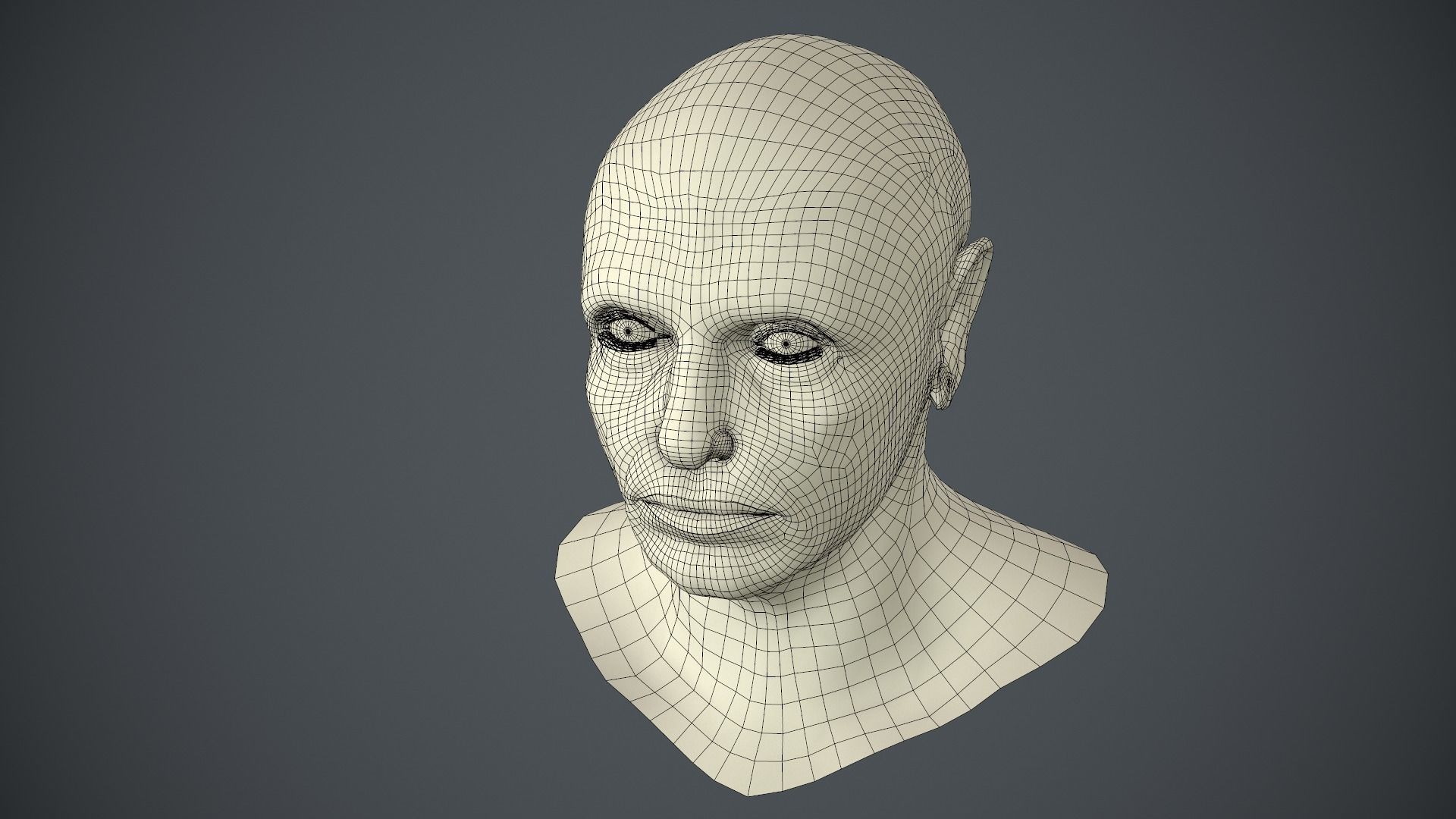 Male Head Low-poly 3D model_78