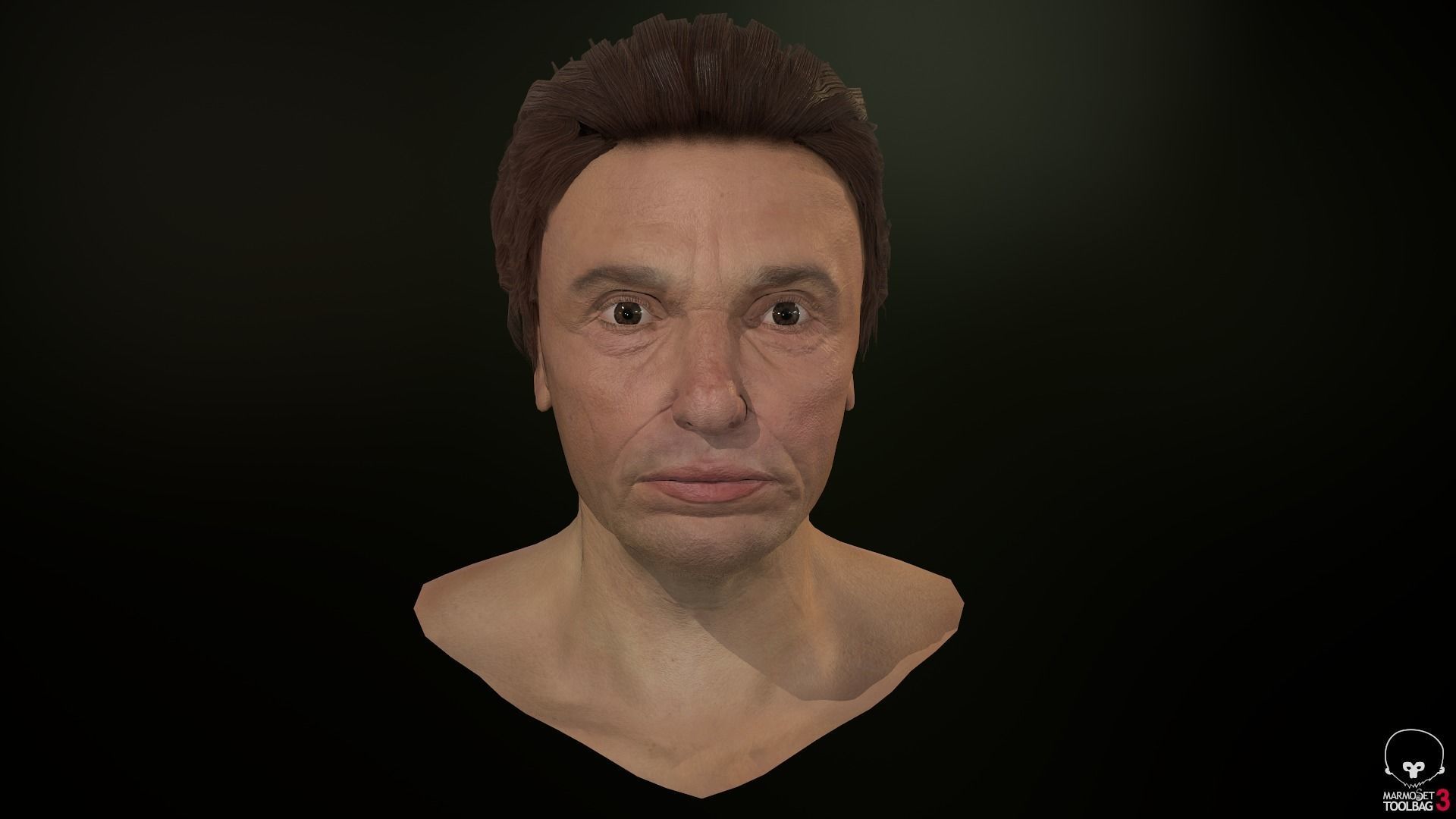 Male Head Low-poly 3D model_4