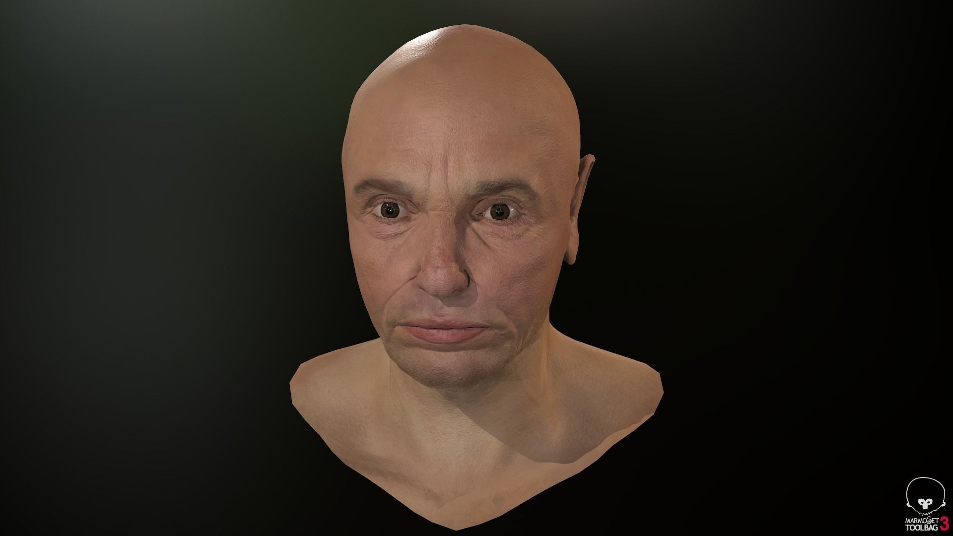 Male Head Low-poly 3D model_36