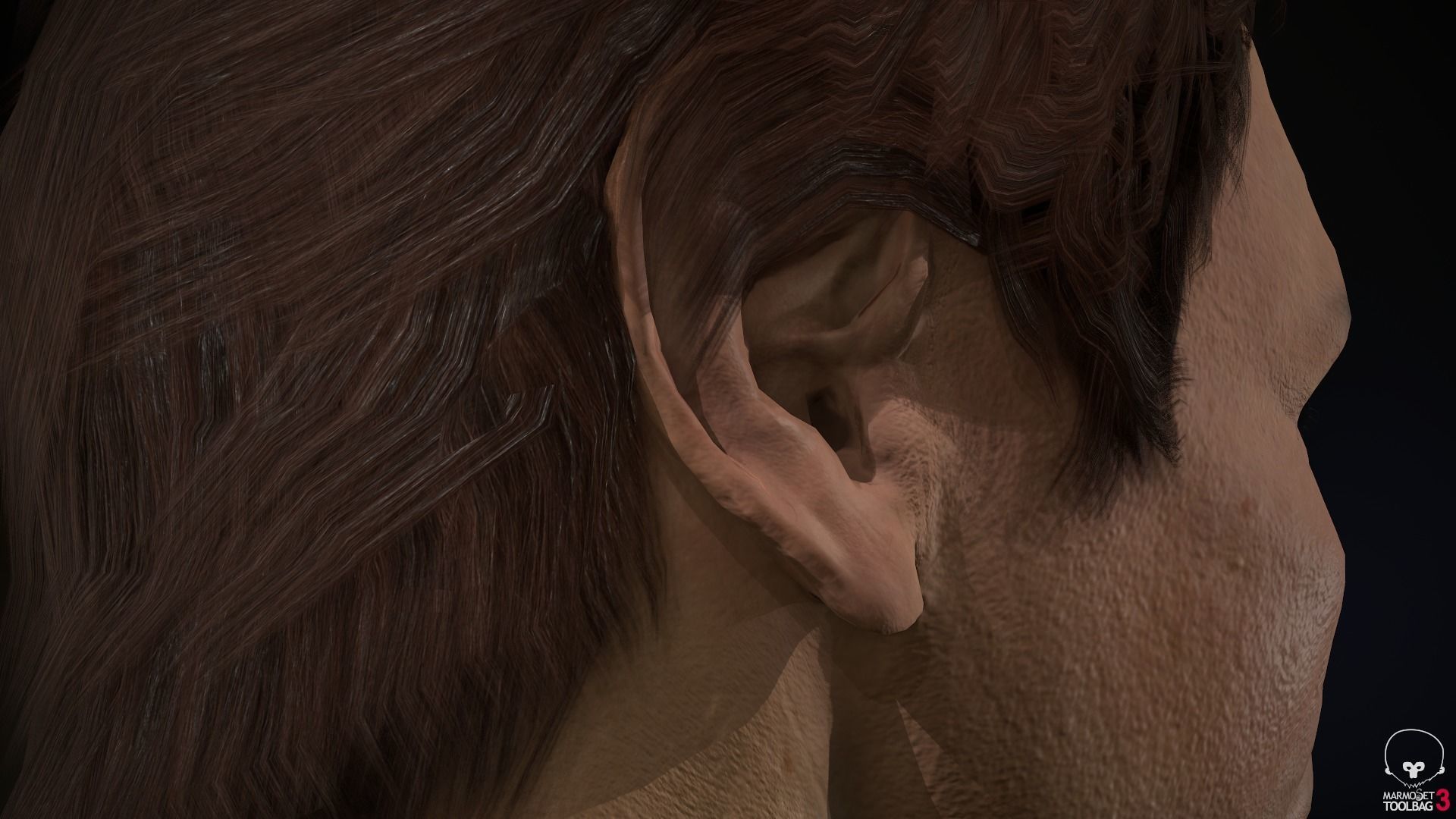 Male Head Low-poly 3D model_23