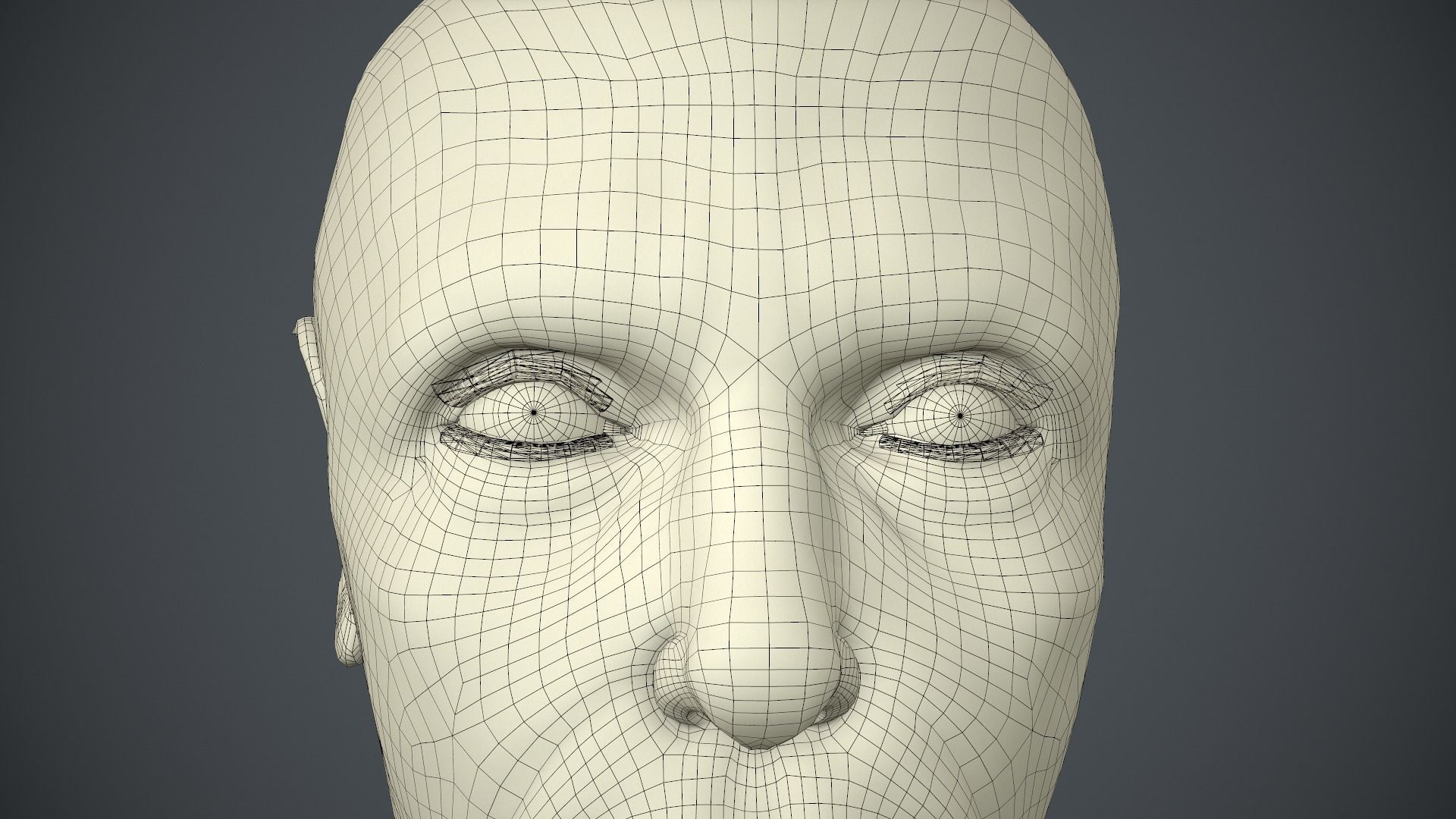 Male Head Low-poly 3D model_66