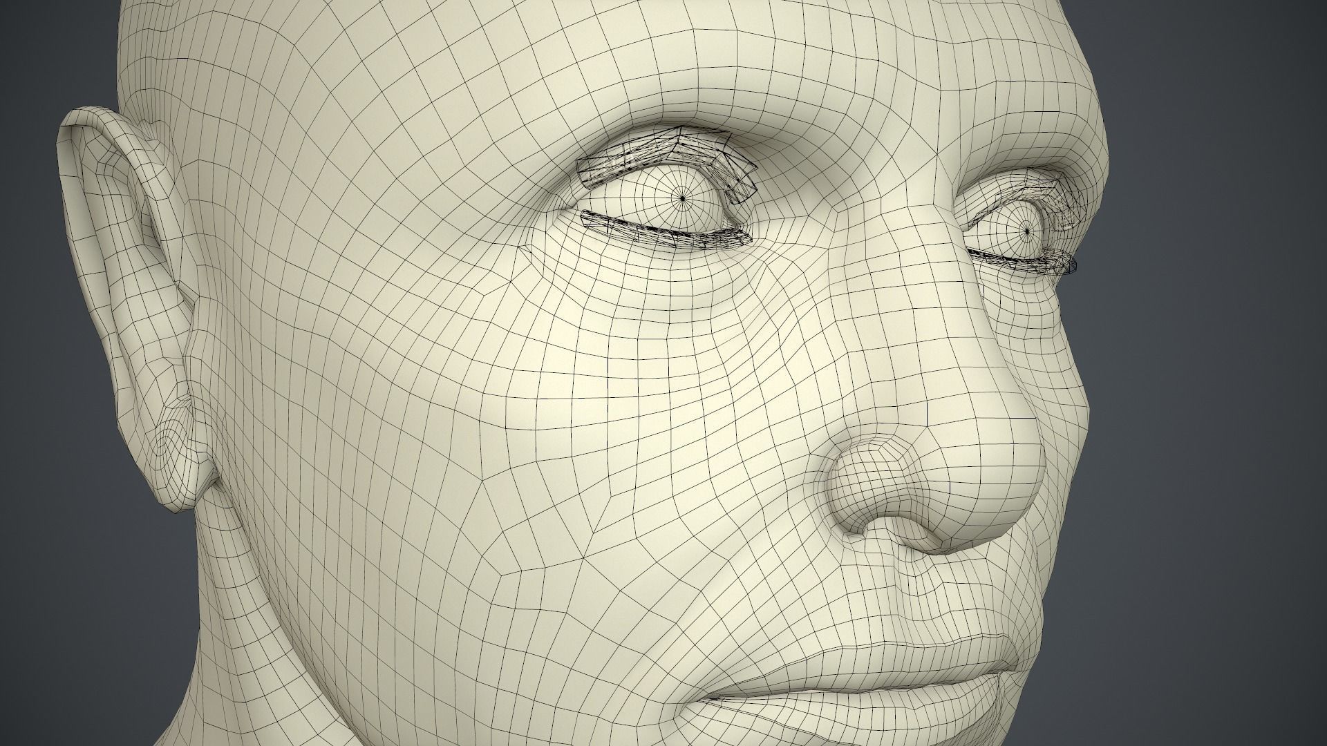 Male Head Low-poly 3D model_67