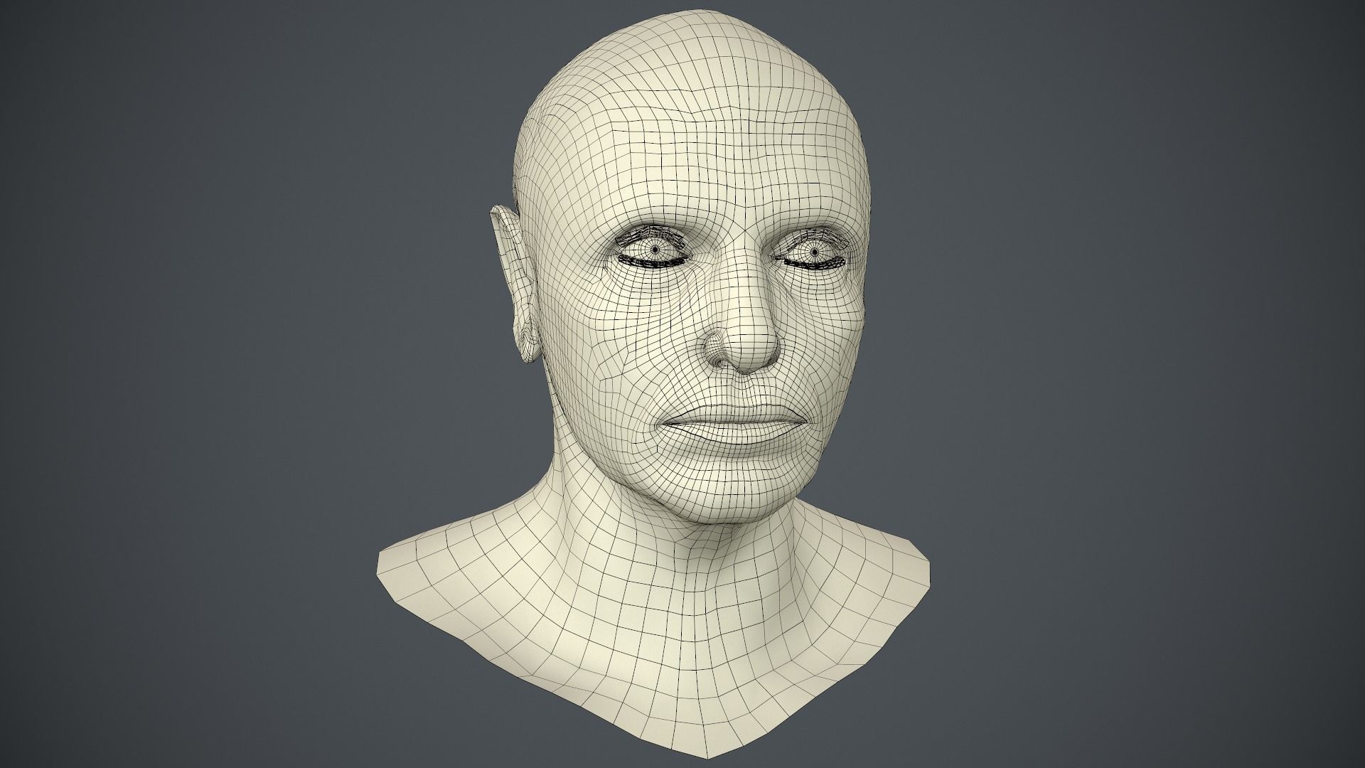 Male Head Low-poly 3D model_63