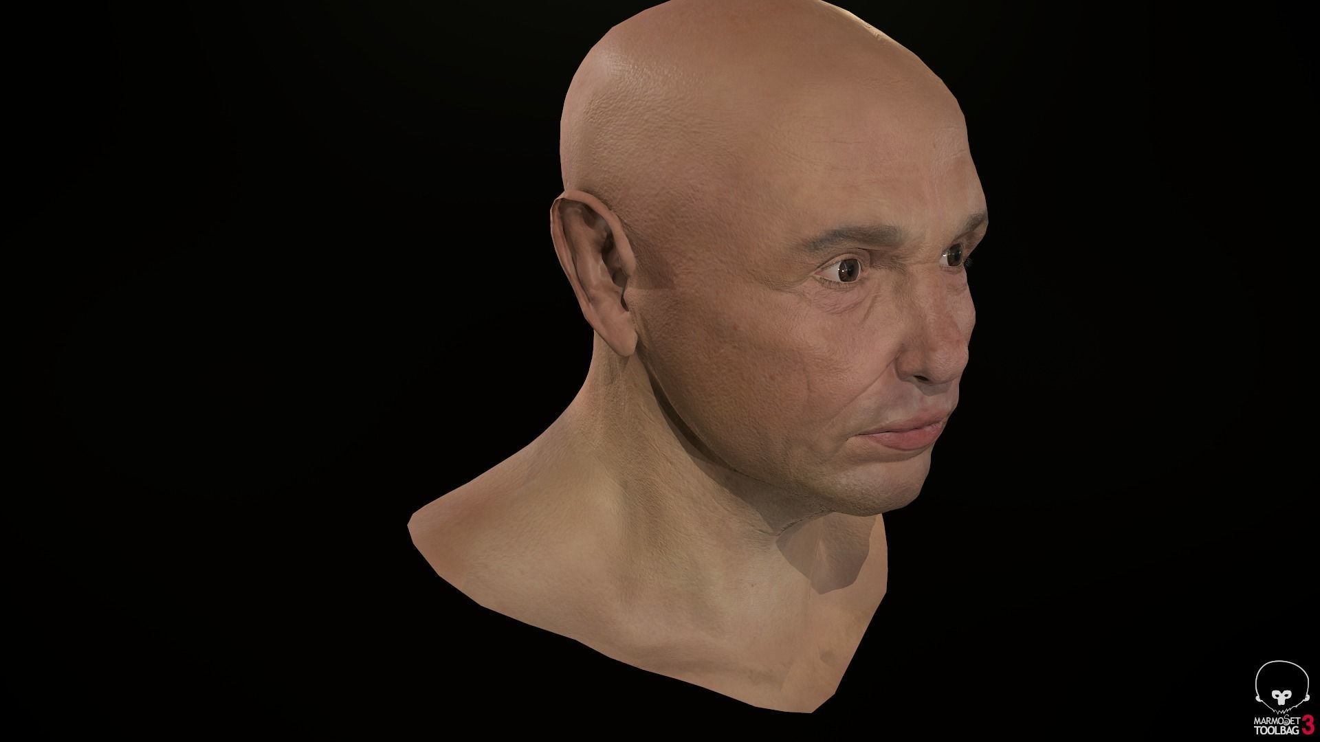 Male Head Low-poly 3D model_45