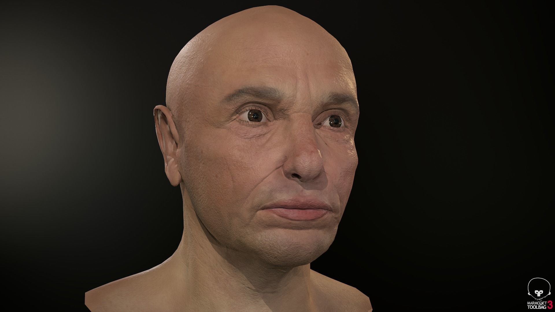 Male Head Low-poly 3D model_38