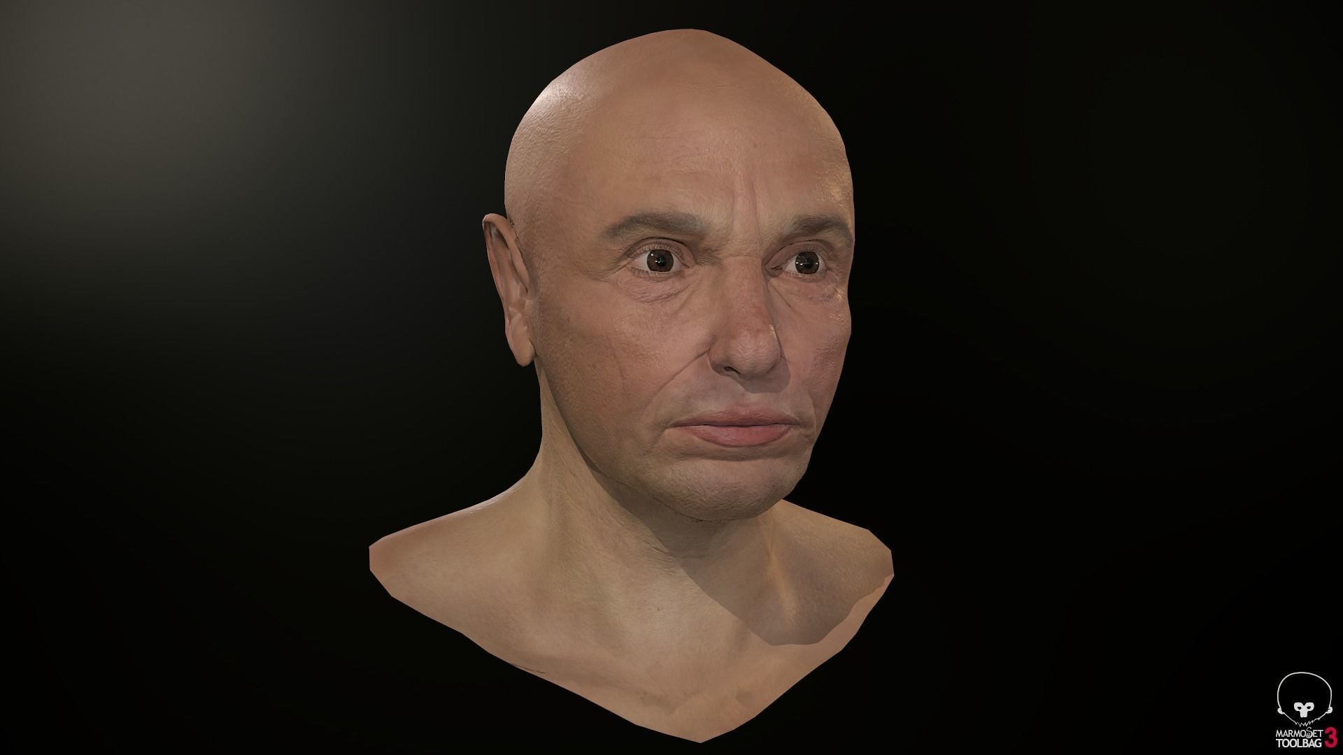 Male Head Low-poly 3D model_32