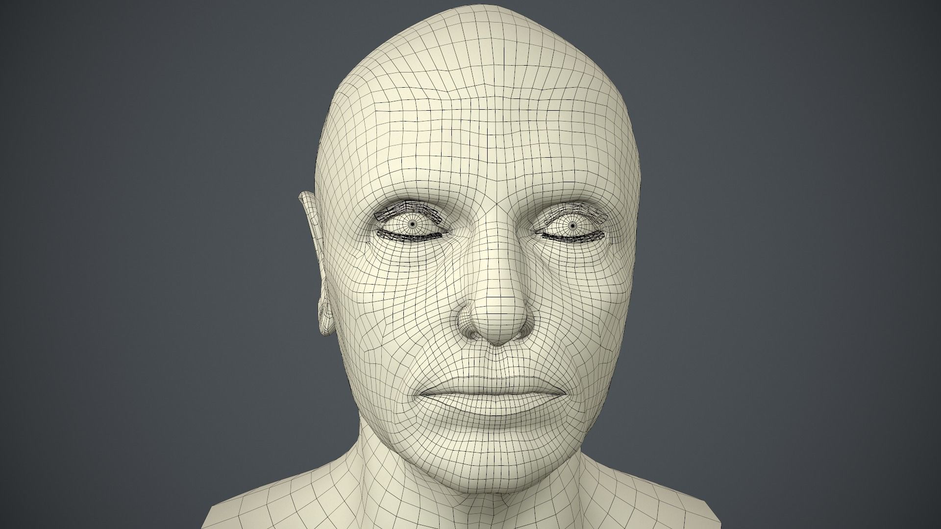Male Head Low-poly 3D model_65