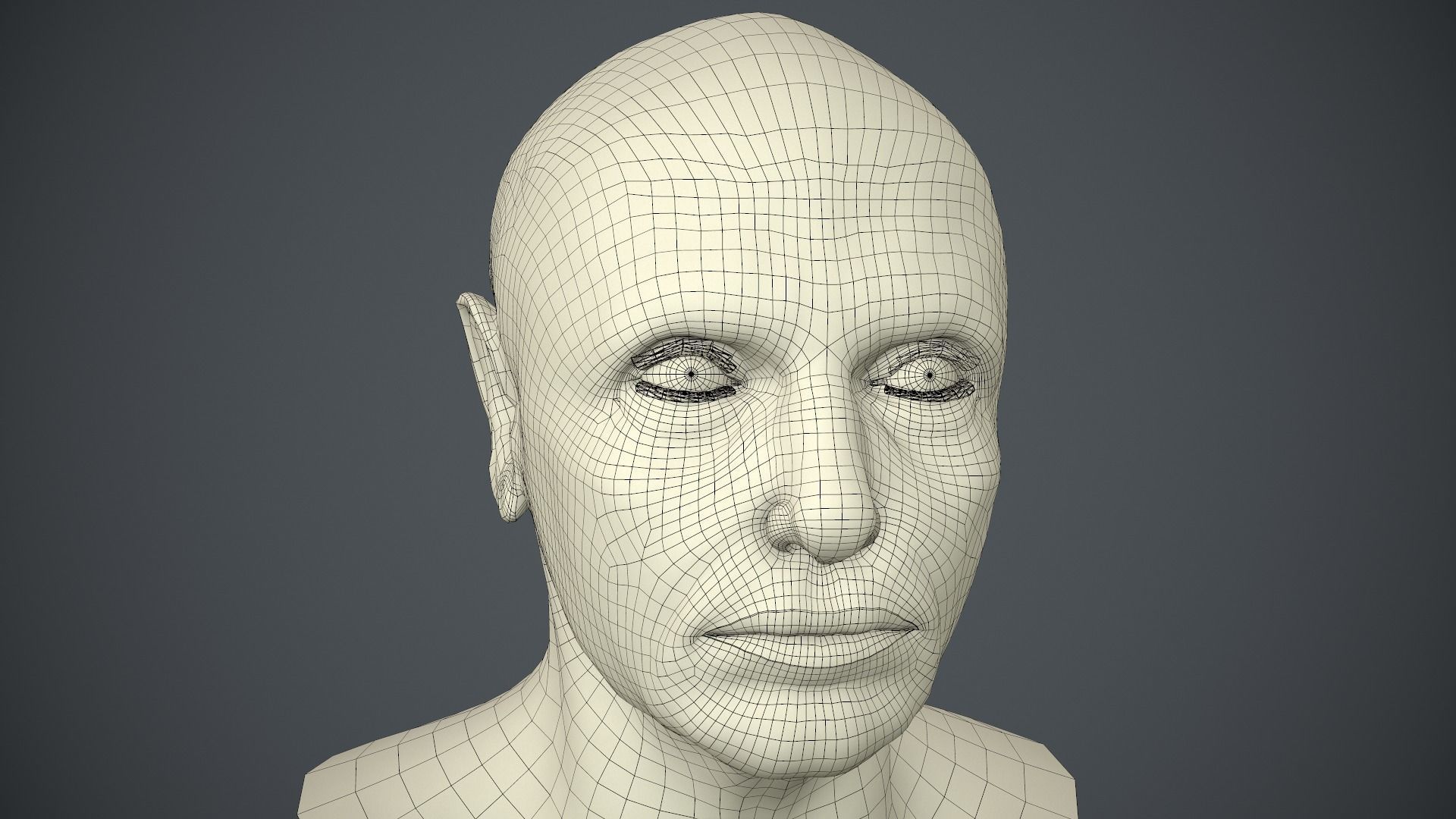Male Head Low-poly 3D model_64