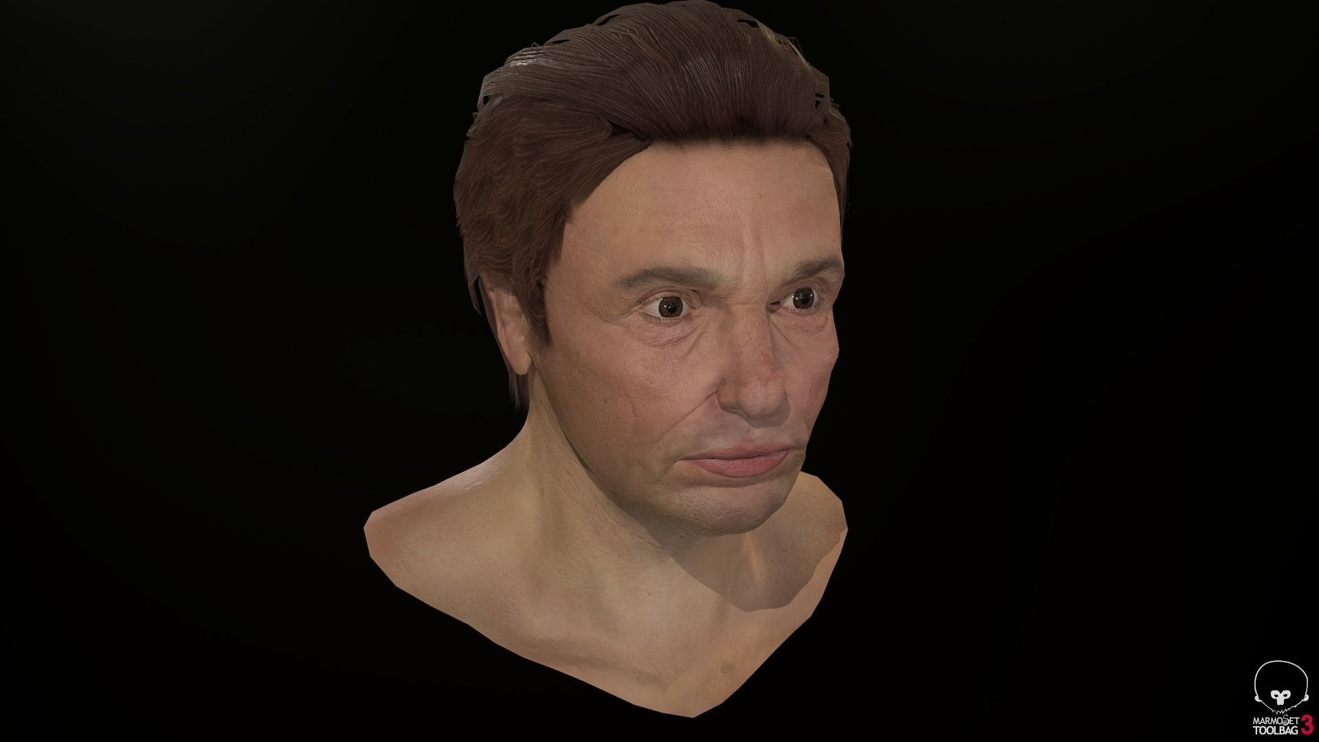 Male Head Low-poly 3D model_30