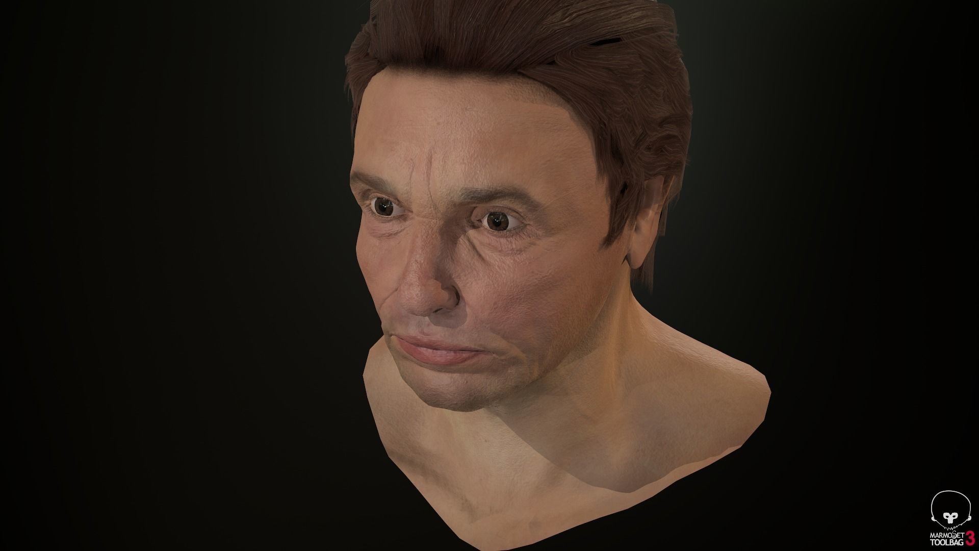 Male Head Low-poly 3D model_29