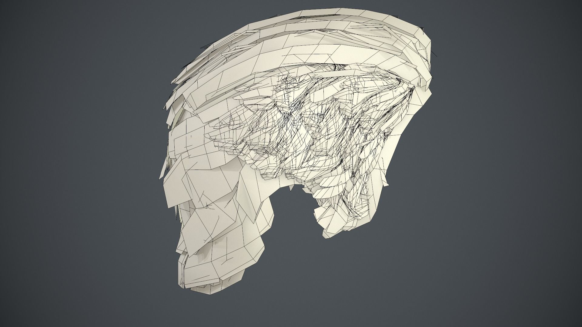 Male Head Low-poly 3D model_86
