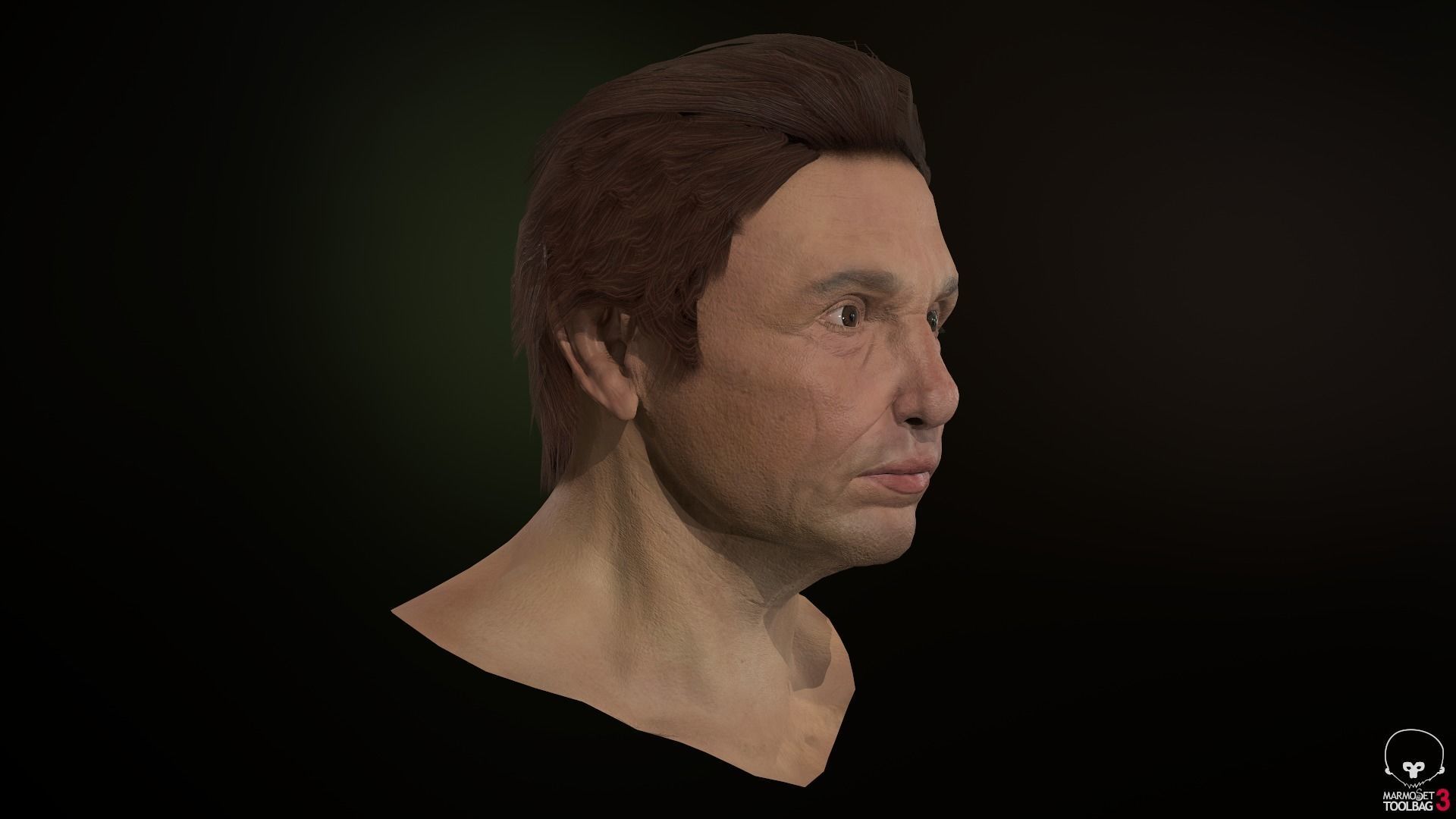 Male Head Low-poly 3D model_6