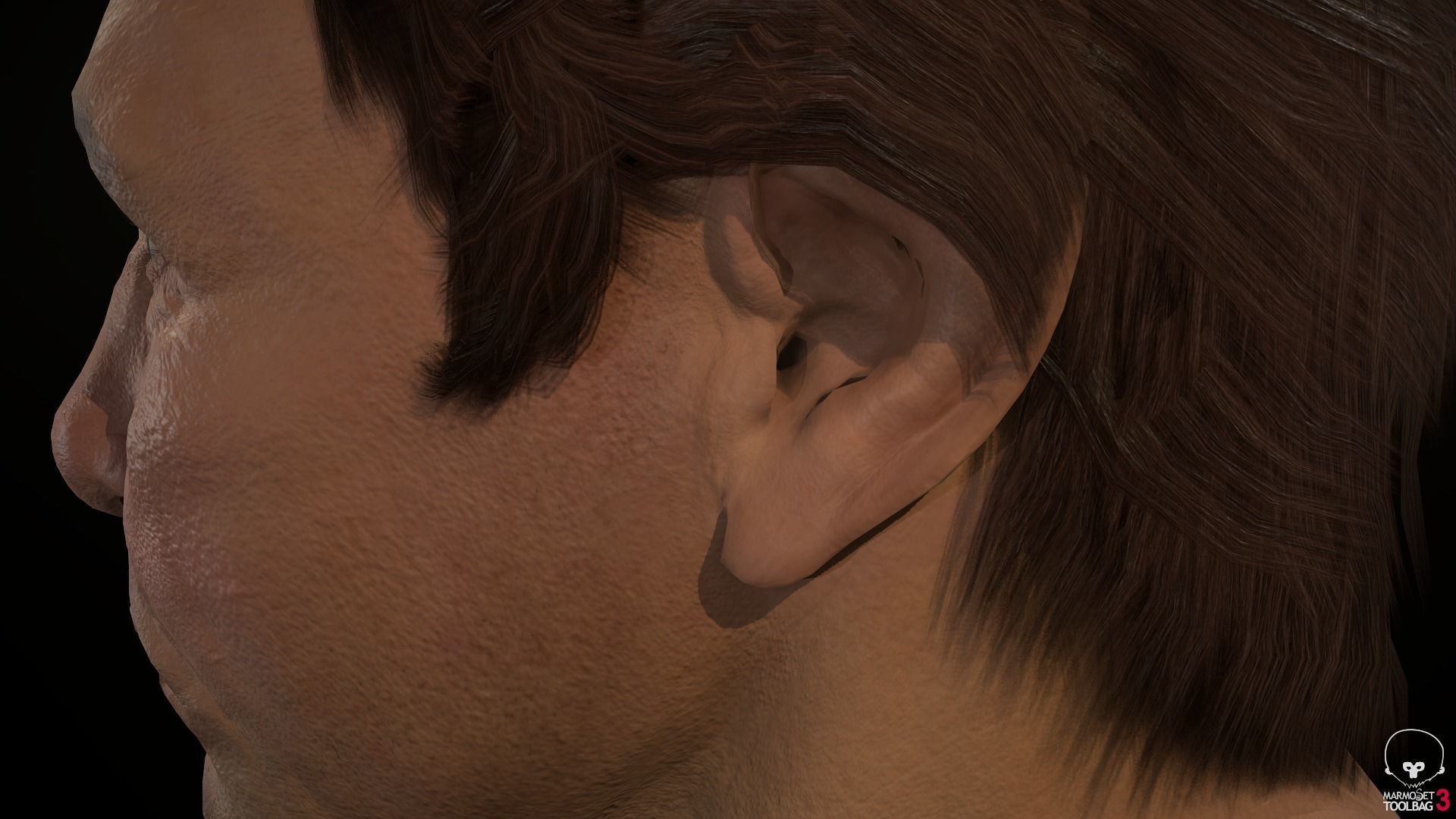 Male Head Low-poly 3D model_20