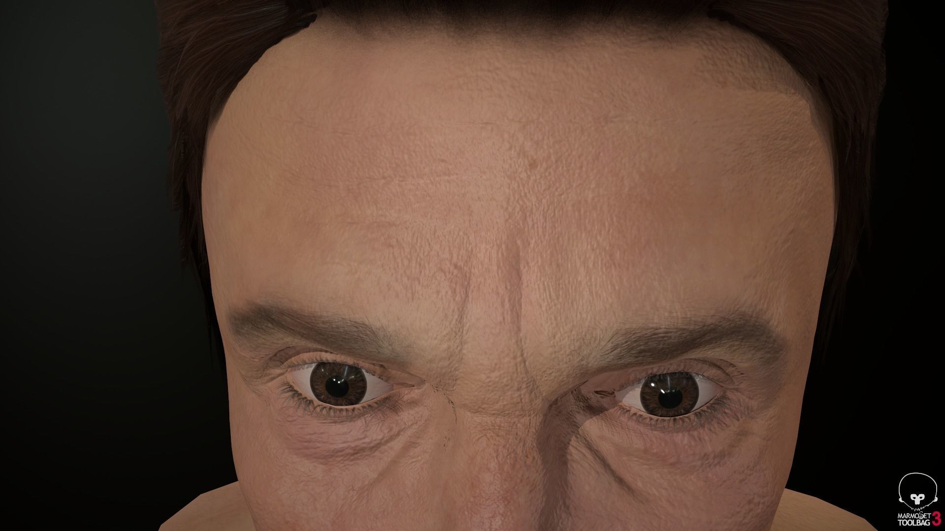 Male Head Low-poly 3D model_21