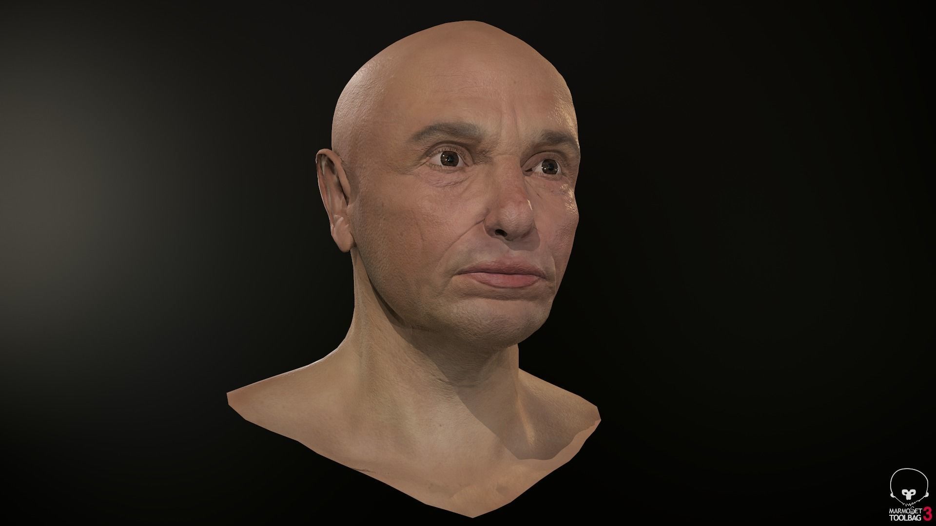 Male Head Low-poly 3D model_37