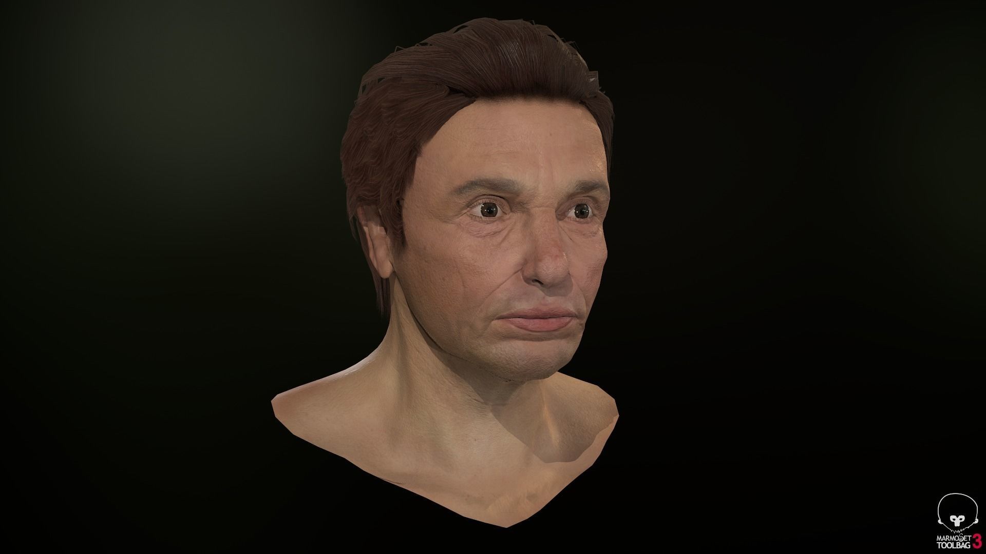 Male Head Low-poly 3D model_3