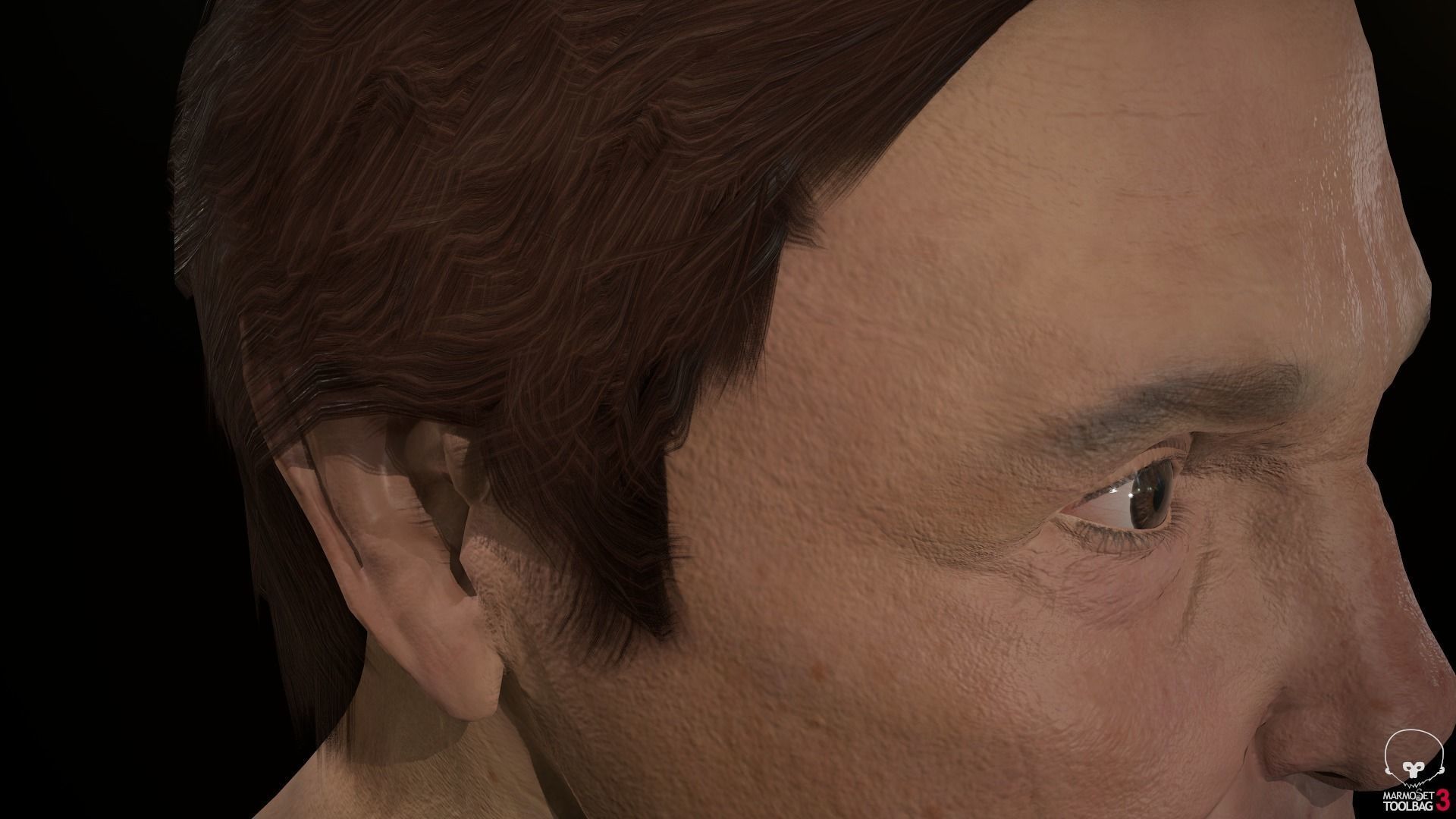 Male Head Low-poly 3D model_22