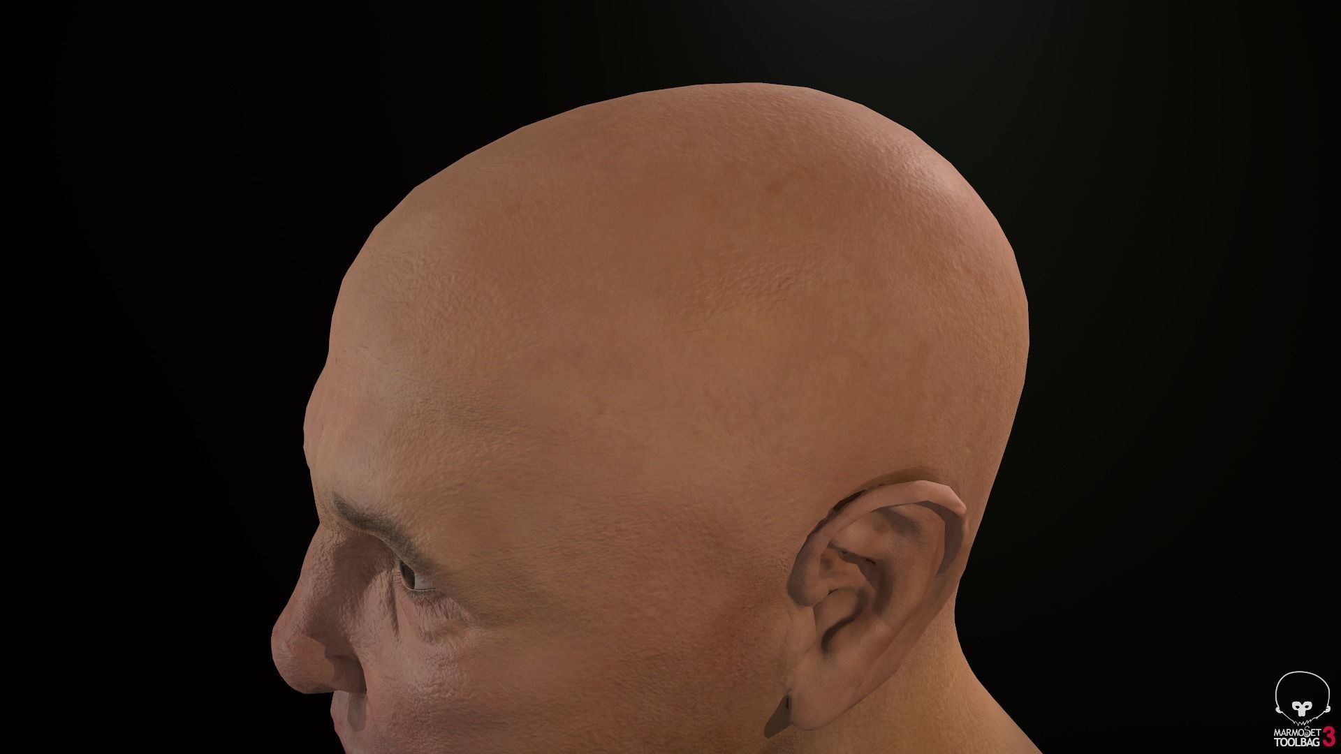 Male Head Low-poly 3D model_40