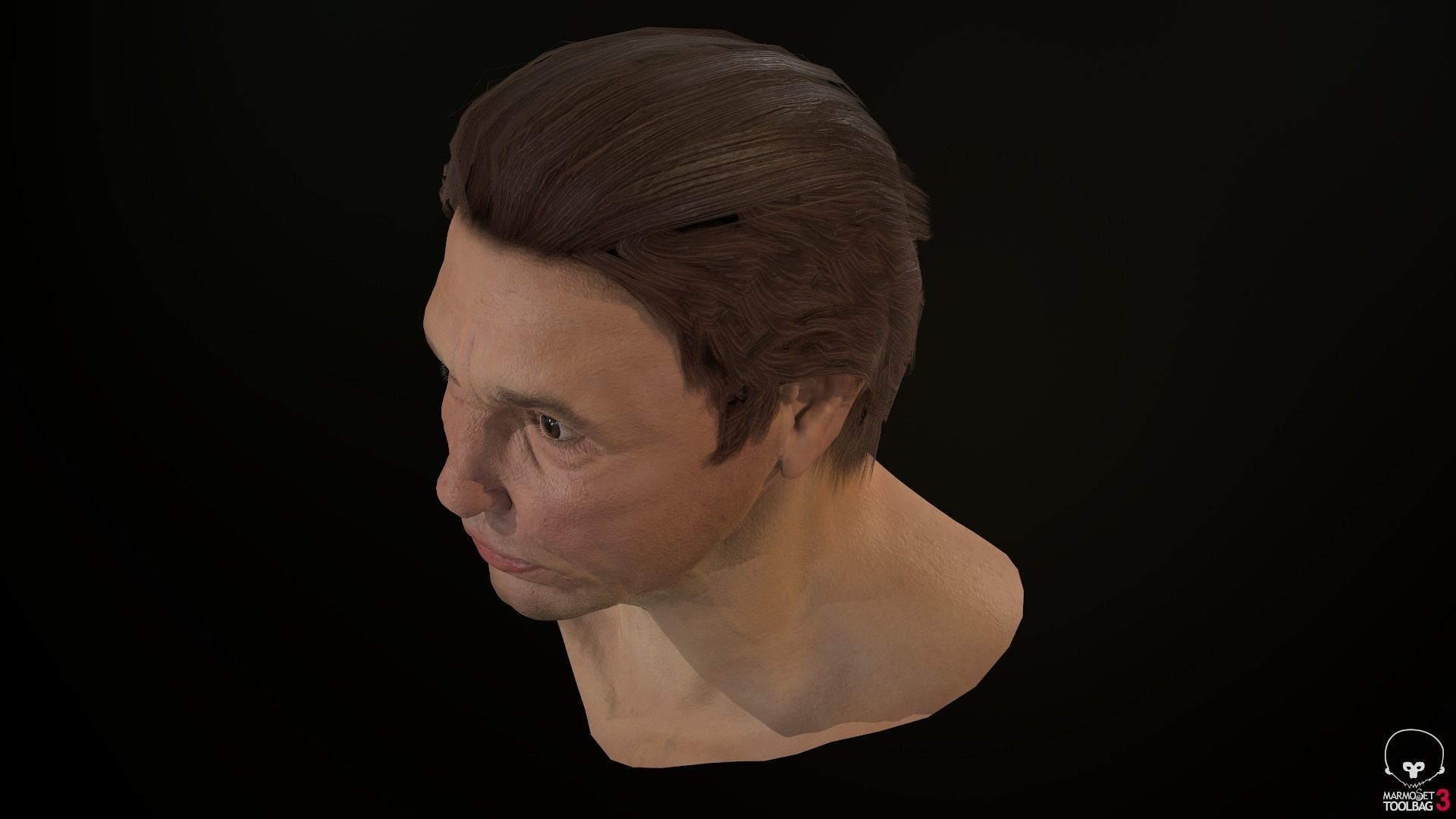 Male Head Low-poly 3D model_31