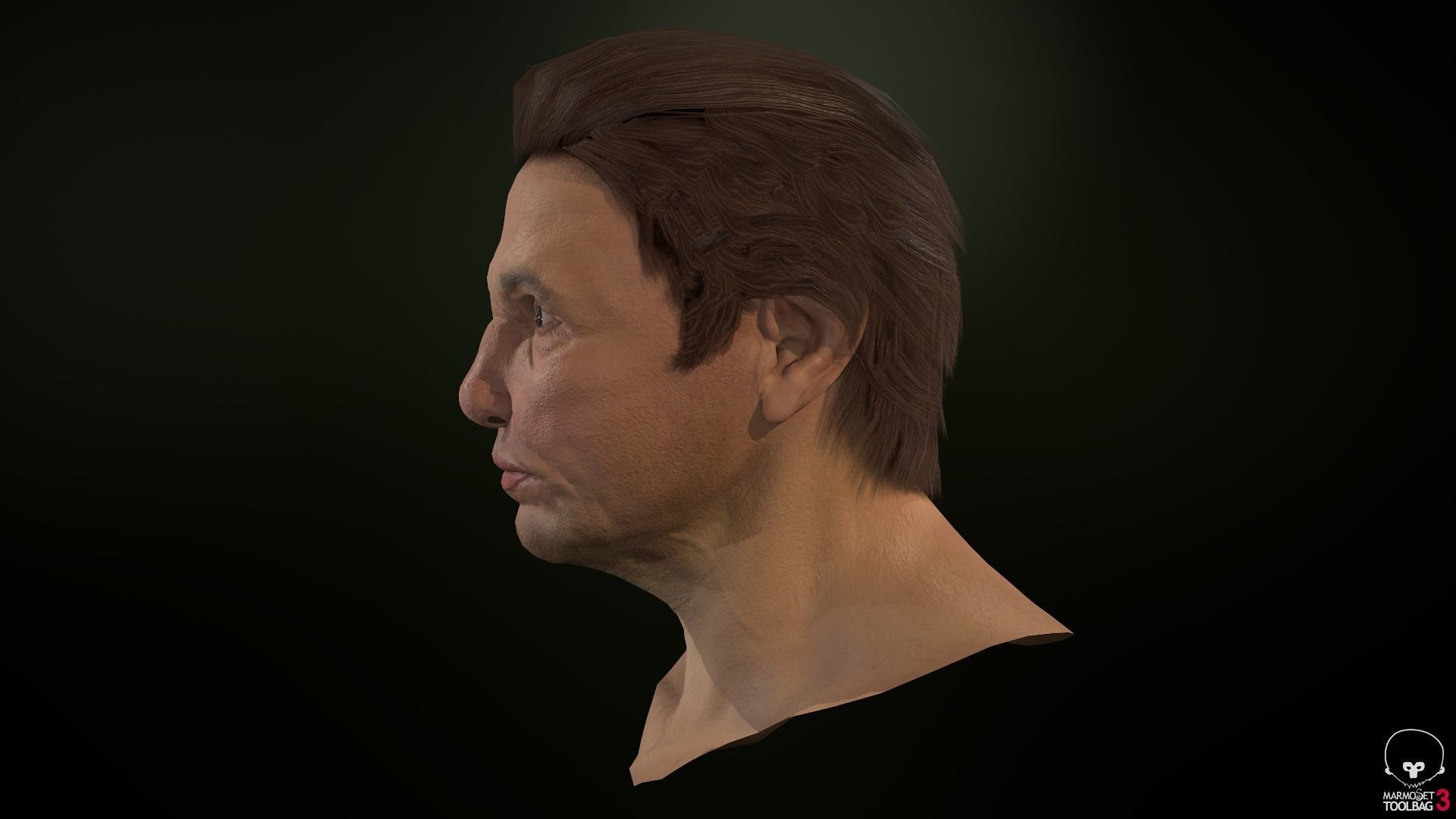 Male Head Low-poly 3D model_10