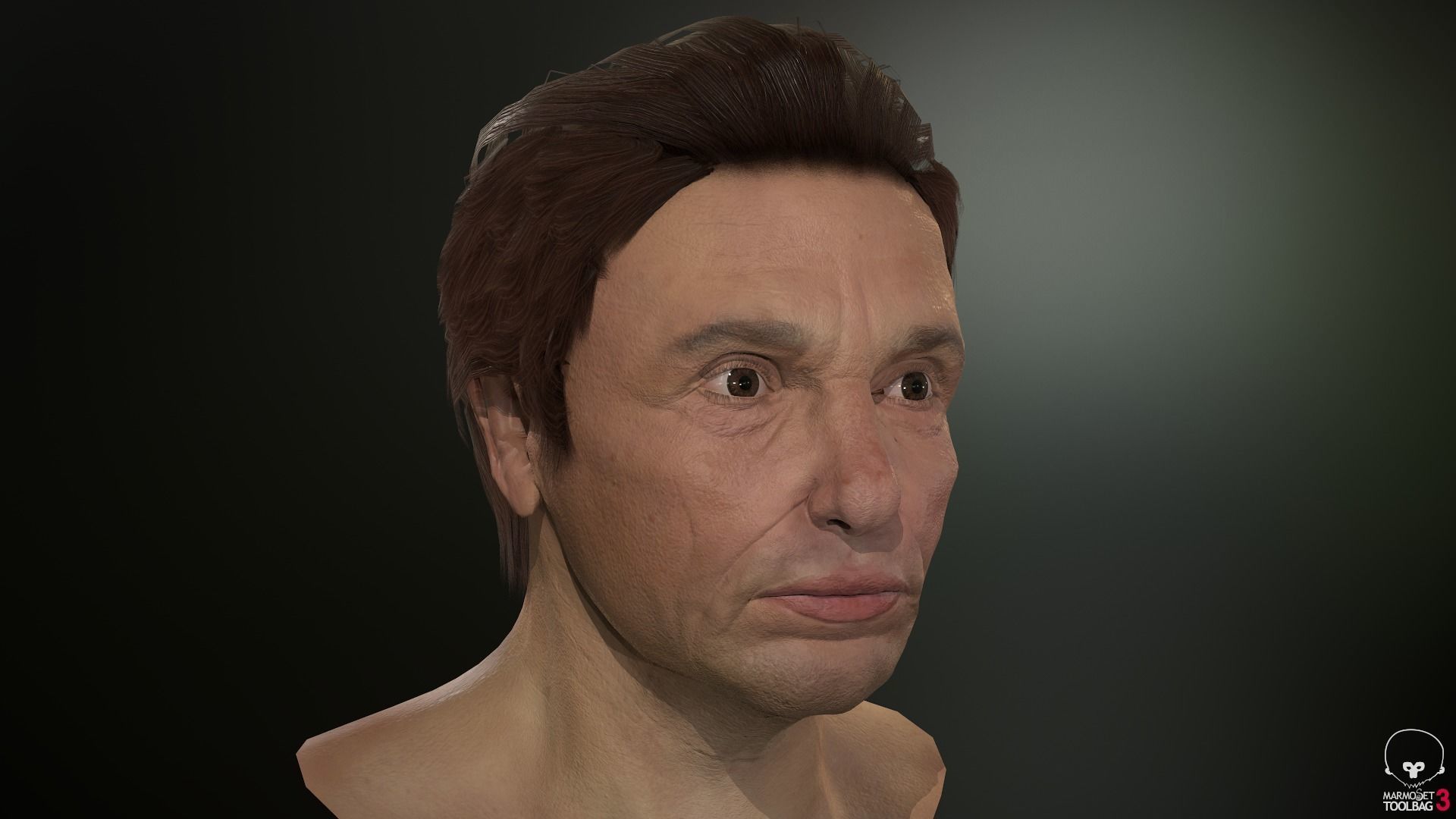 Male Head Low-poly 3D model_11